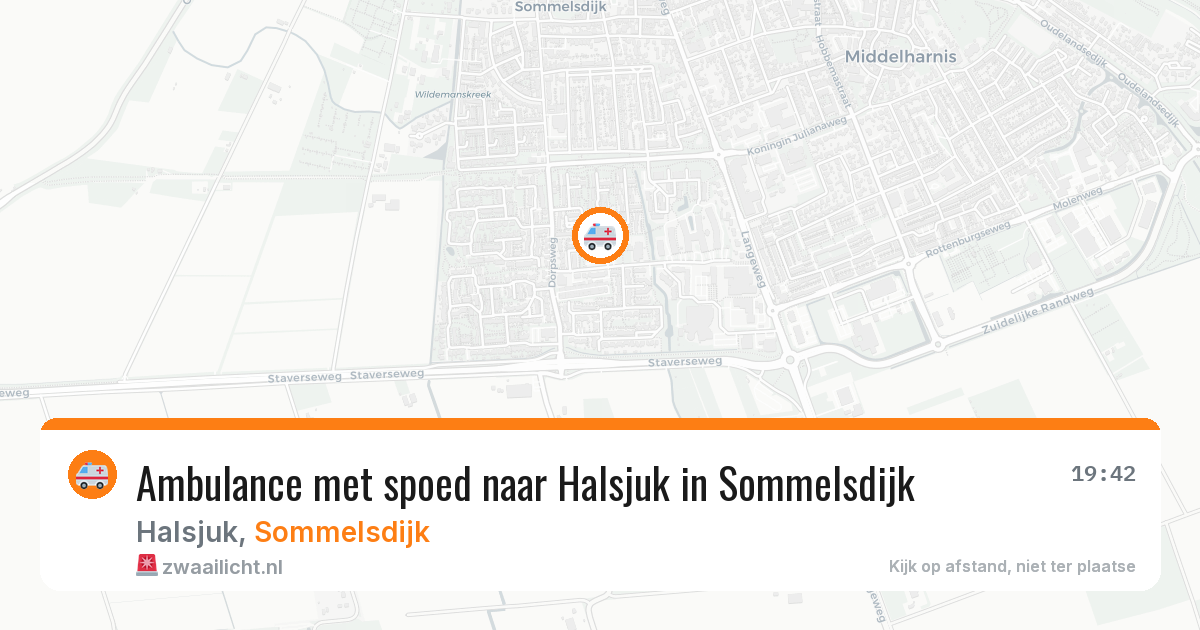 Ambulance met spoed naar Halsjuk in Sommelsdijk — 15 jun 2026
