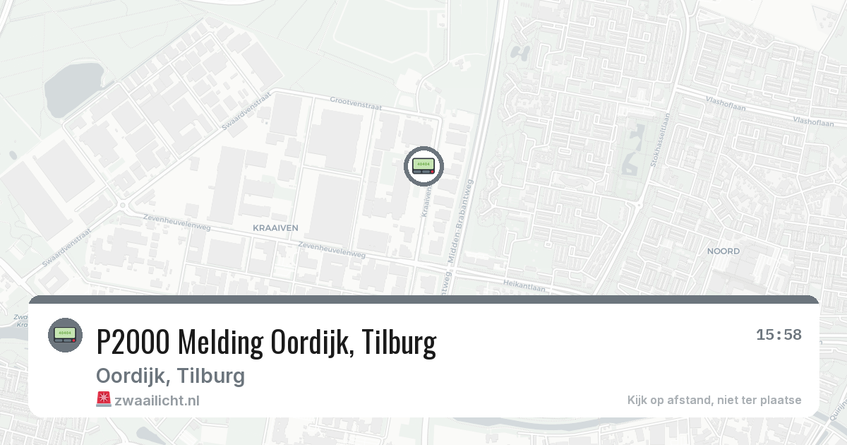 P2000 Melding Oordijk, Tilburg — 17 jul 2026