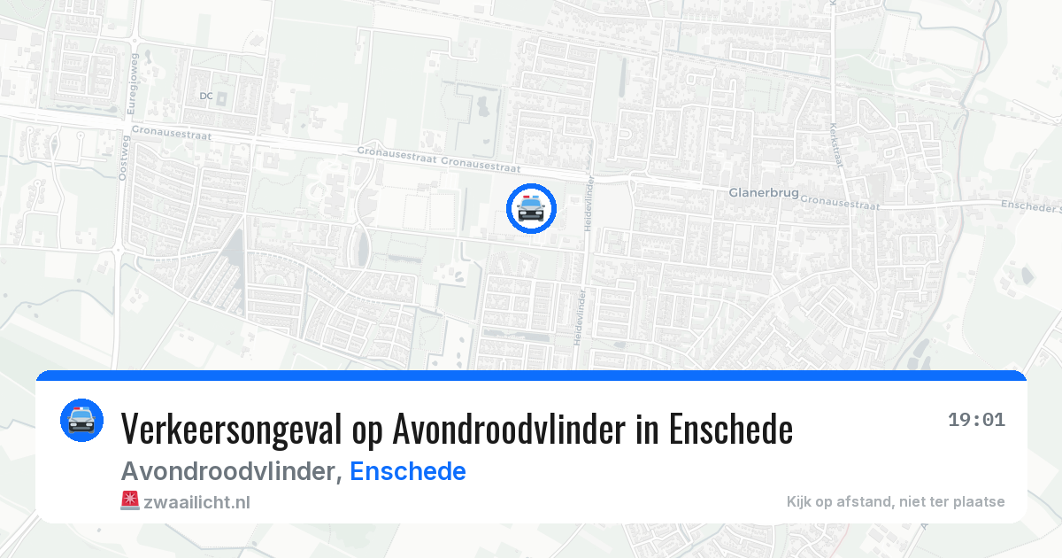 Verkeersongeval op Avondroodvlinder in Enschede — 13 aug 2026