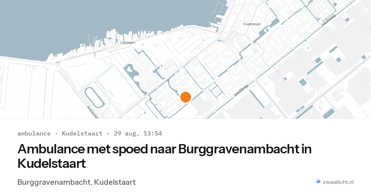 Ambulance met spoed naar Burggravenambacht in Kudelstaart — 29 aug 2026