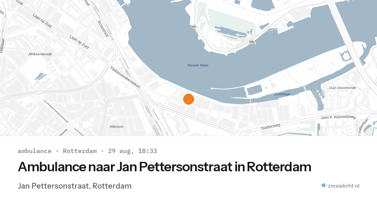 Ambulance naar Jan Pettersonstraat in Rotterdam — 29 aug 2026