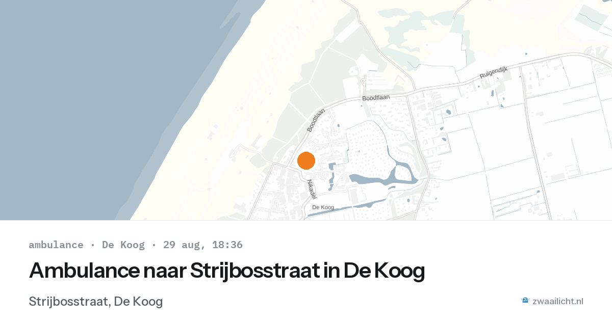 Ambulance naar Strijbosstraat in De Koog — 29 aug 2026