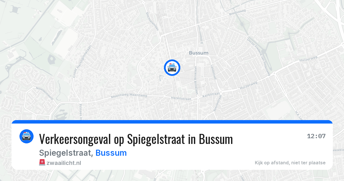 Verkeersongeval op Spiegelstraat in Bussum — 15 apr 2026
