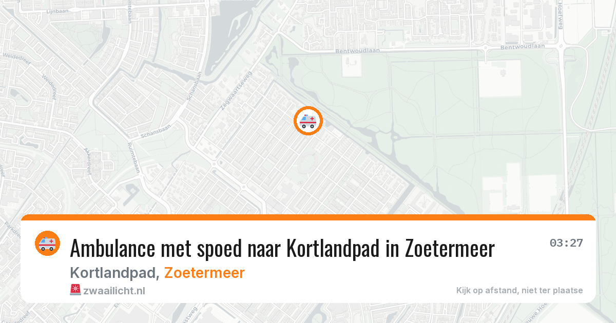Ambulance met spoed naar Kortlandpad in Zoetermeer — 9 mei 2026