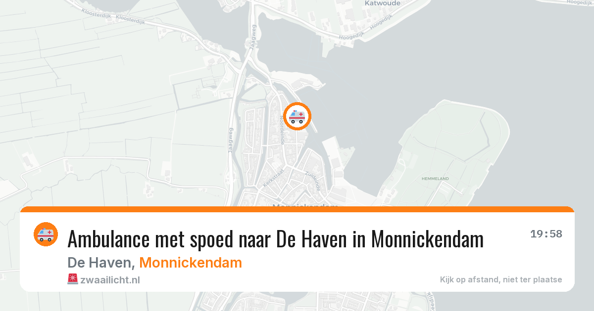 Ambulance met spoed naar De Haven in Monnickendam — 25 apr 2026