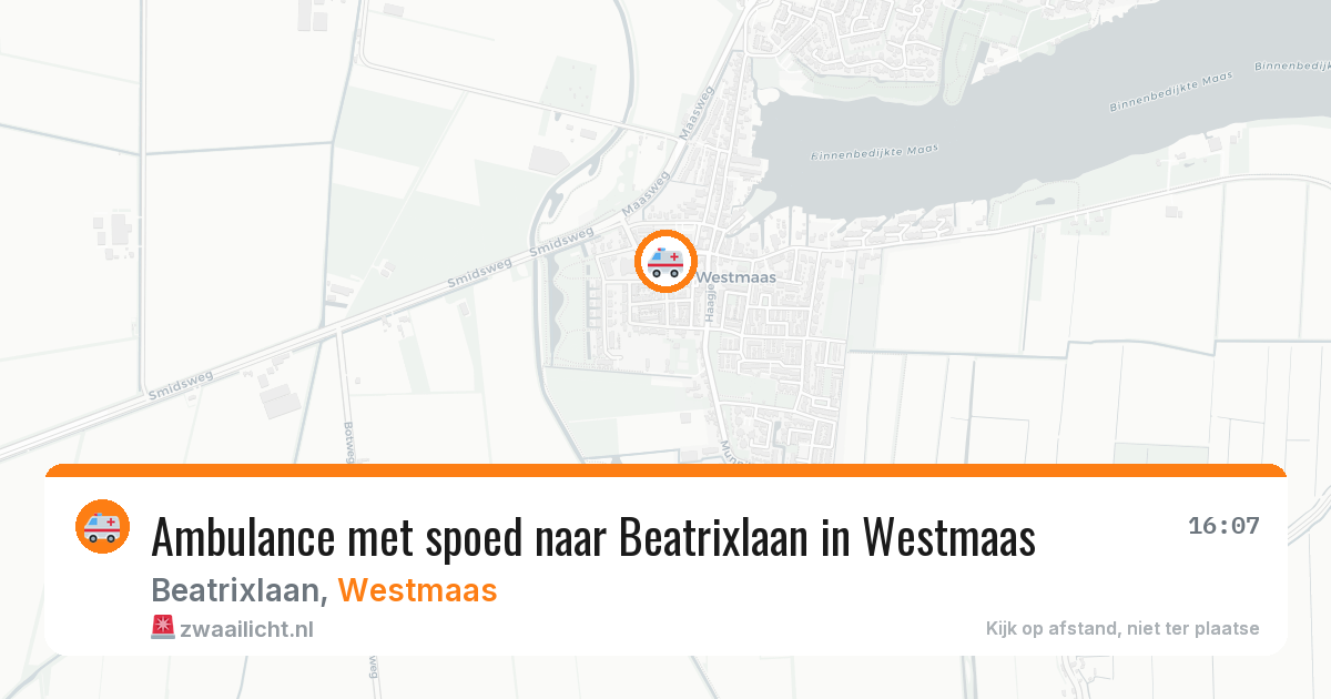 Ambulance met spoed naar Beatrixlaan in Westmaas — 2 apr 2026