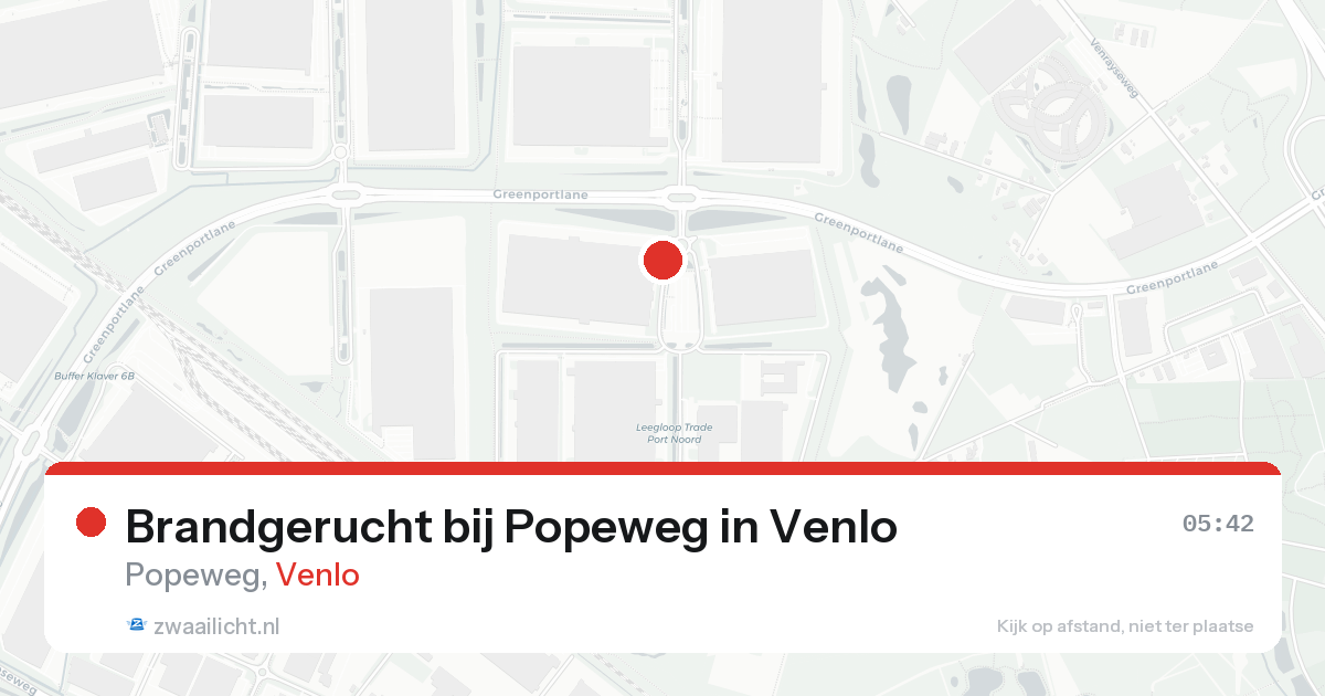 Brandgerucht bij Popeweg in Venlo — 23 aug 2026