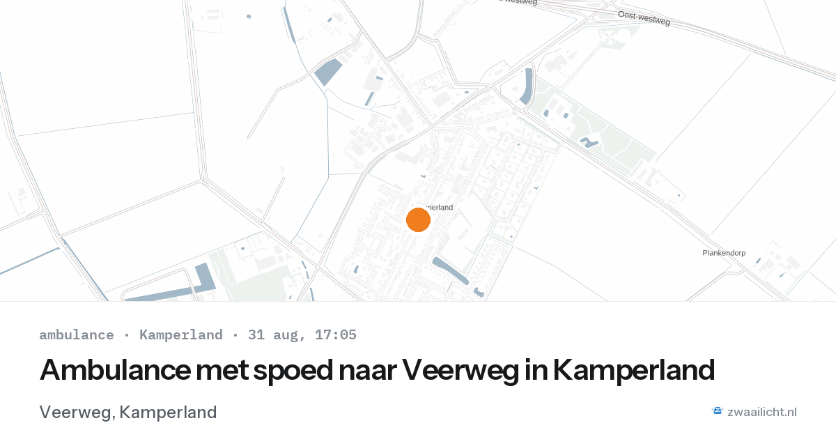 Ambulance met spoed naar Veerweg in Kamperland — 31 aug 2026