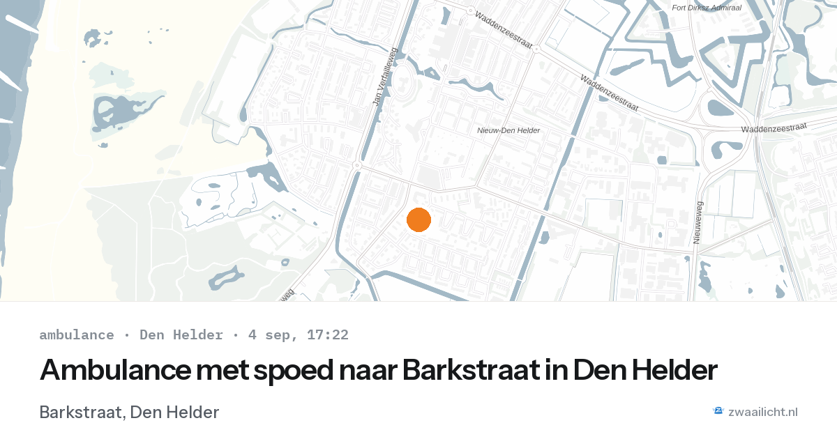 Ambulance met spoed naar Barkstraat in Den Helder — 4 sep 2026
