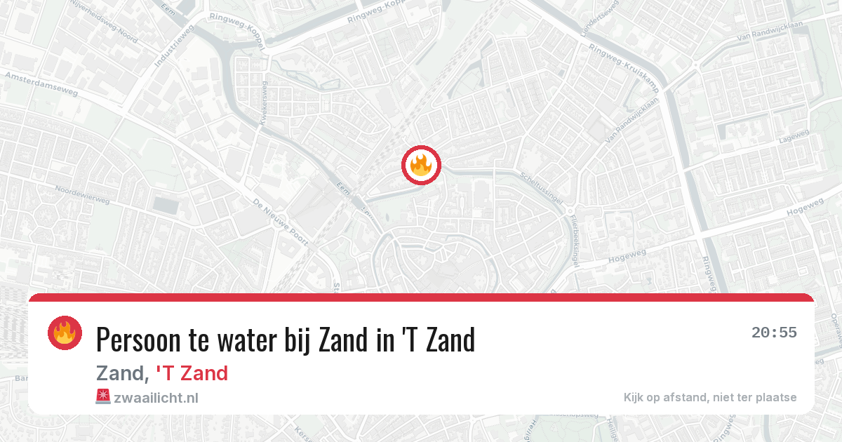 Persoon te water bij Zand in 'T Zand — 25 jun 2026