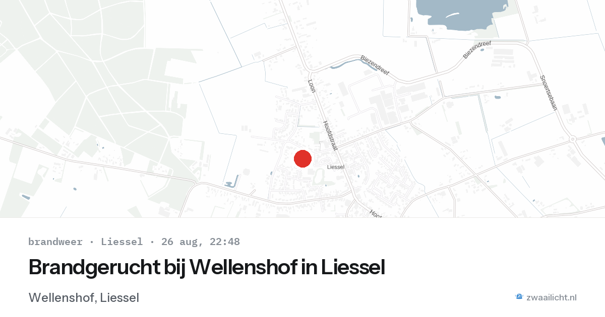 Brandgerucht bij Wellenshof in Liessel — 26 aug 2026
