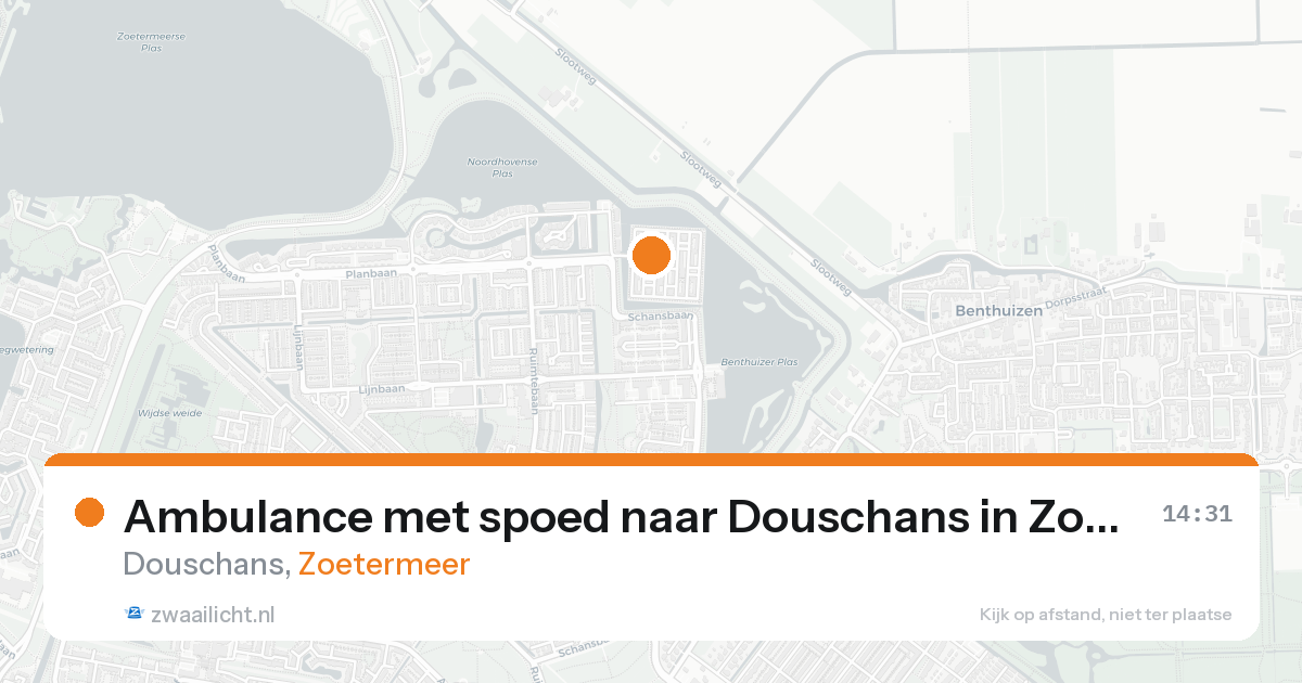 Ambulance met spoed naar Douschans in Zoetermeer — 16 aug 2026