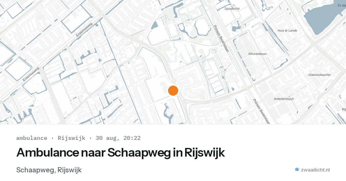Ambulance naar Schaapweg in Rijswijk — 30 aug 2026