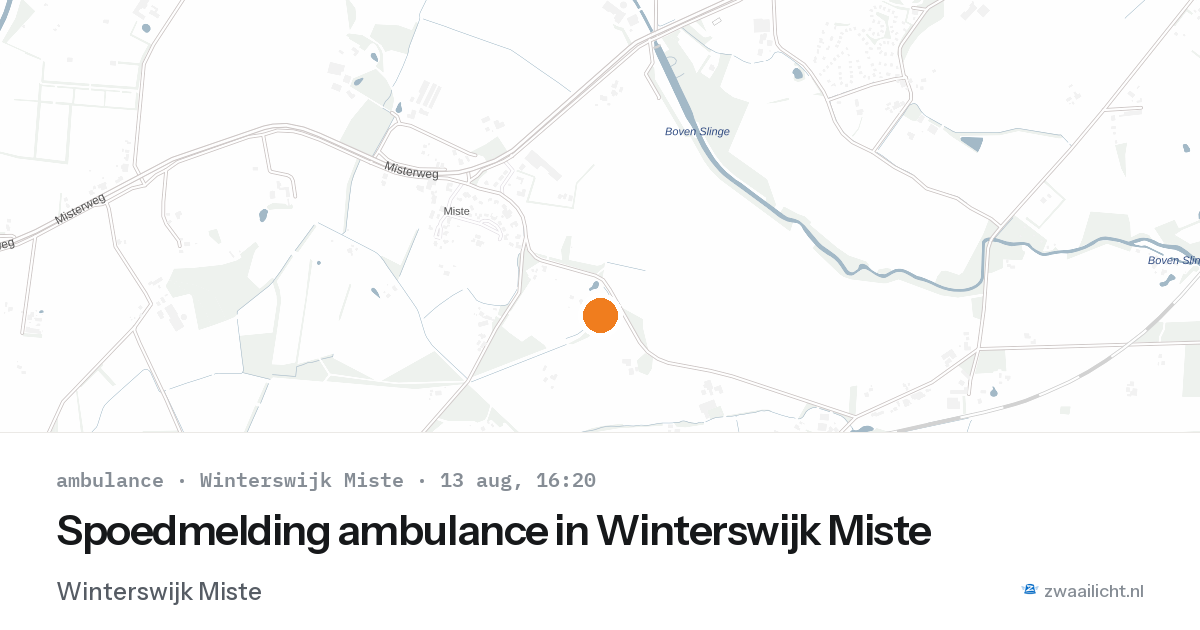 Spoedmelding ambulance in Winterswijk Miste — 13 aug 2026