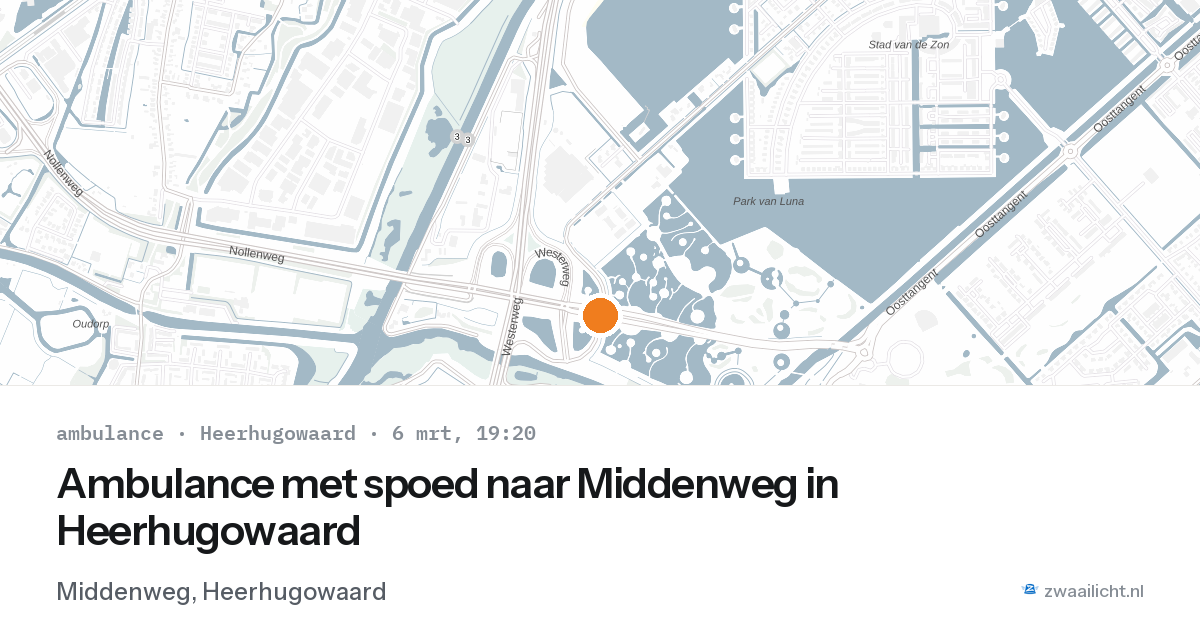 Ambulance met spoed naar Middenweg in Heerhugowaard — 6 mrt 2026