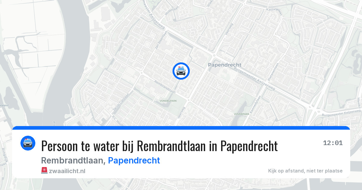 Persoon te water bij Rembrandtlaan in Papendrecht — 25 jul 2026