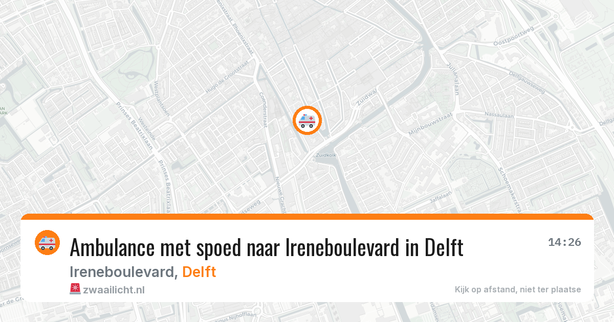 Ambulance met spoed naar Ireneboulevard in Delft — 17 jan 2026