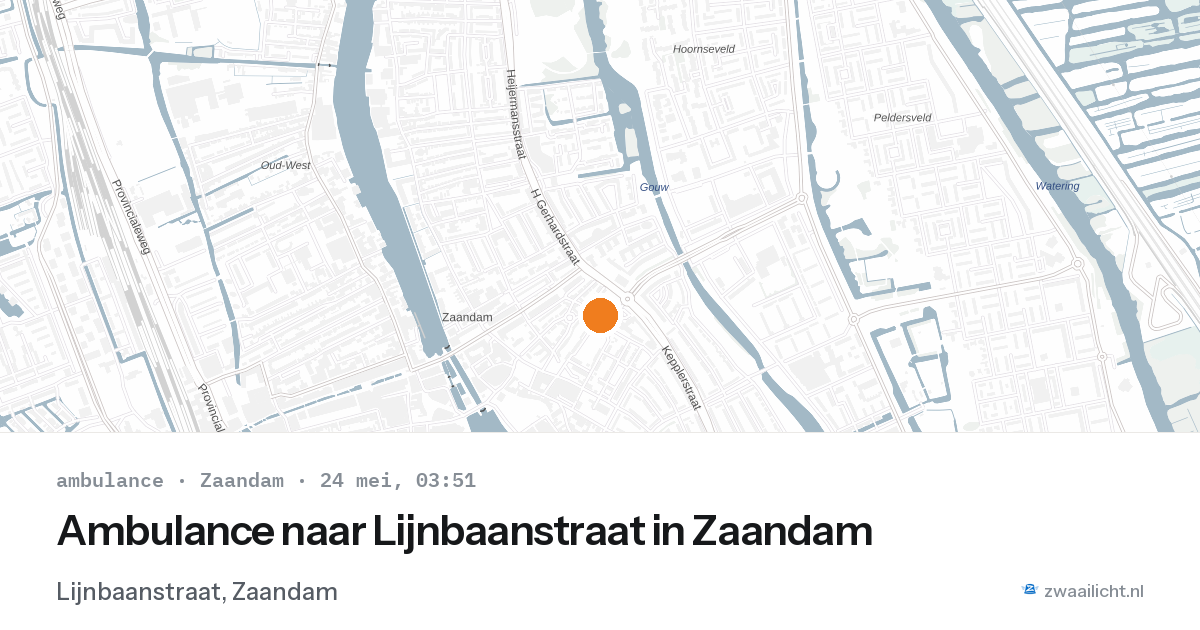 Ambulance naar Lijnbaanstraat in Zaandam — 24 mei 2026
