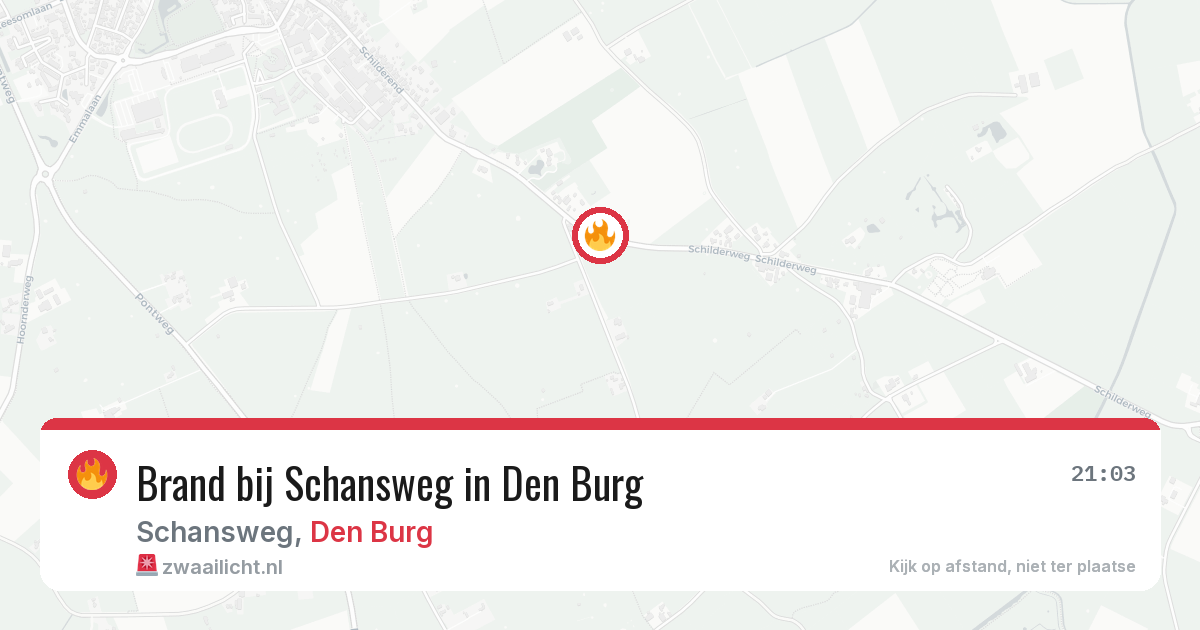 Brand bij Schansweg in Den Burg — 29 jul 2026