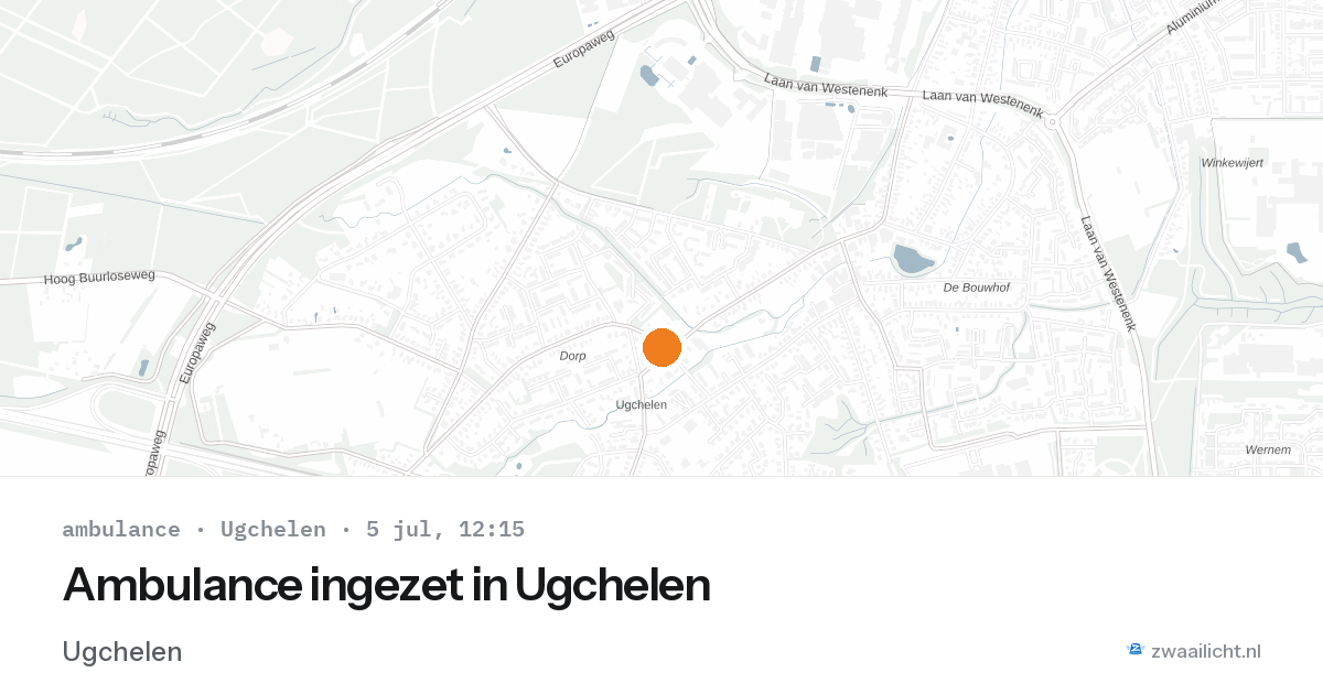 Ambulance ingezet in Ugchelen — 5 jul 2026