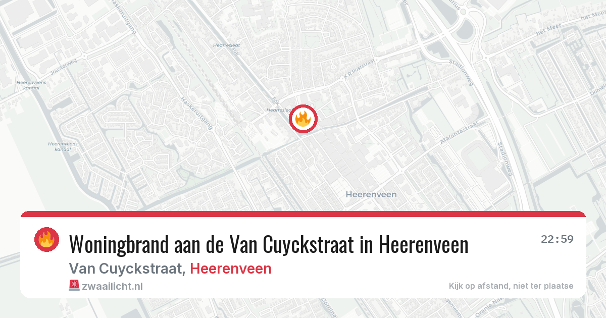 Woningbrand aan de Van Cuyckstraat in Heerenveen — 27 jun 2026
