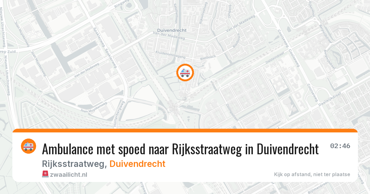 Ambulance met spoed naar Rijksstraatweg in Duivendrecht — 7 jun 2026