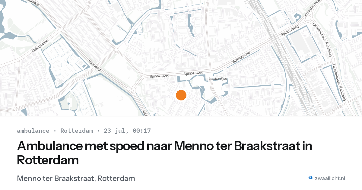 Ambulance met spoed naar Menno ter Braakstraat in Rotterdam — 22 jul 2026