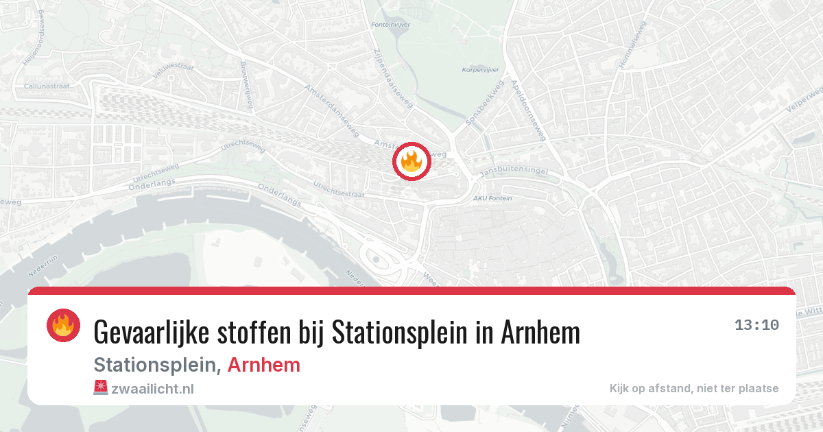 Gevaarlijke stoffen bij Stationsplein in Arnhem — 8 aug 2026