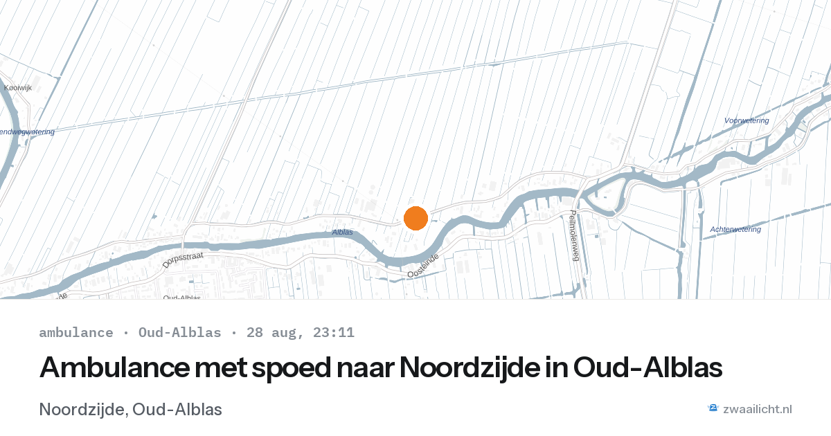Ambulance met spoed naar Noordzijde in Oud-Alblas — 28 aug 2026
