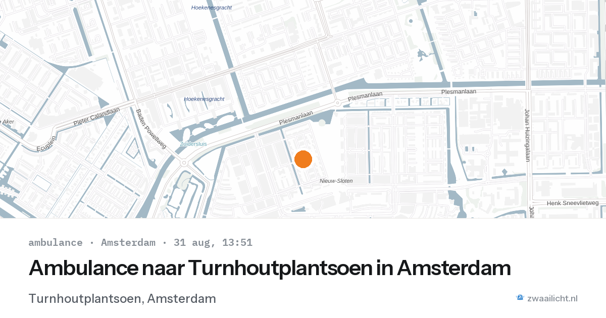 Ambulance naar Turnhoutplantsoen in Amsterdam — 31 aug 2026
