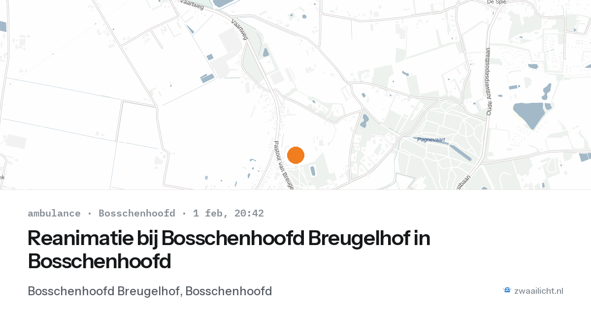 Reanimatie bij Bosschenhoofd Breugelhof in Bosschenhoofd — 1 feb 2026