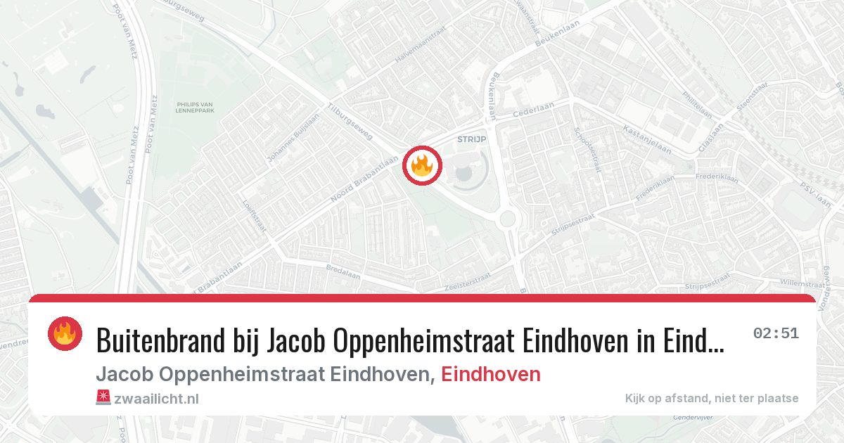 Buitenbrand bij Jacob Oppenheimstraat Eindhoven in Eindhoven — 1 aug 2026