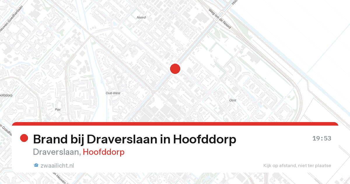 Brand bij Draverslaan in Hoofddorp — 28 aug 2026