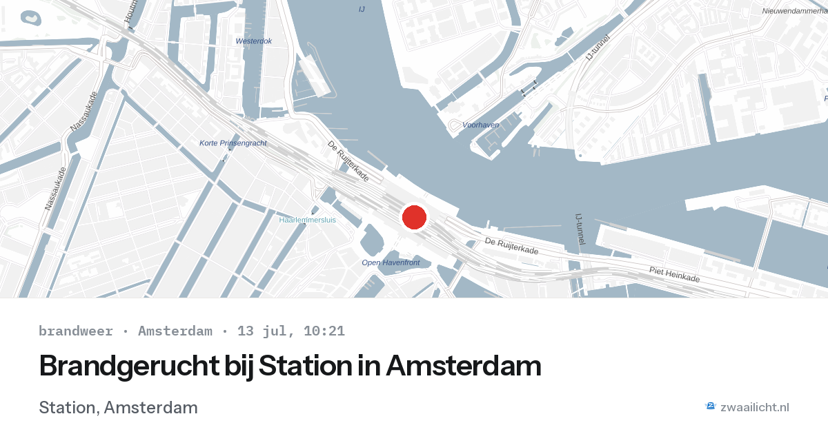 Brandgerucht bij Station in Amsterdam — 13 jul 2026