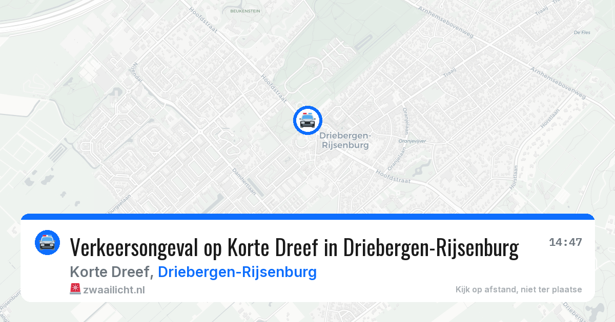 Verkeersongeval op Korte Dreef in Driebergen-Rijsenburg — 8 jun 2026