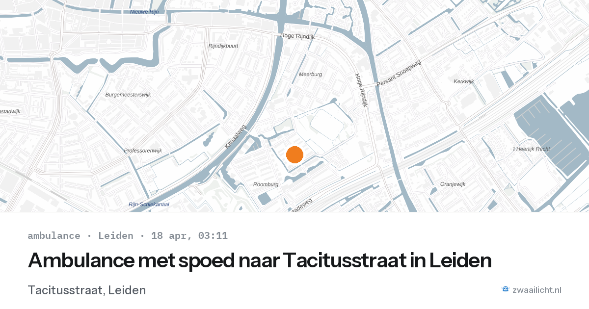 Ambulance met spoed naar Tacitusstraat in Leiden — 18 apr 2026