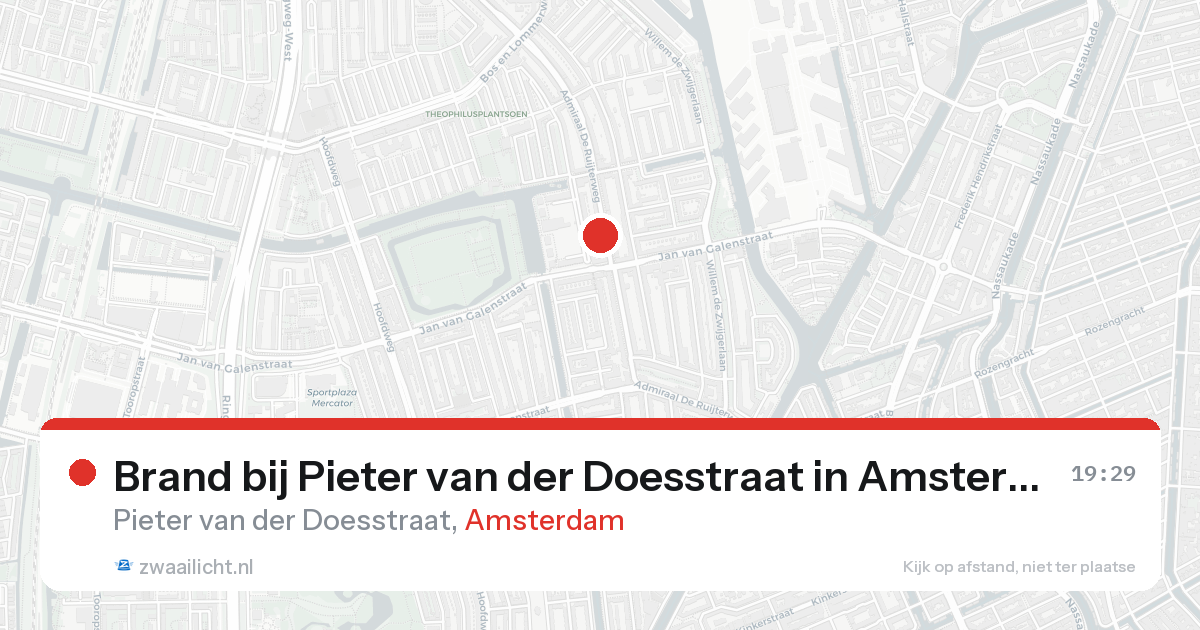 Brand bij Pieter van der Doesstraat in Amsterdam — 21 aug 2026