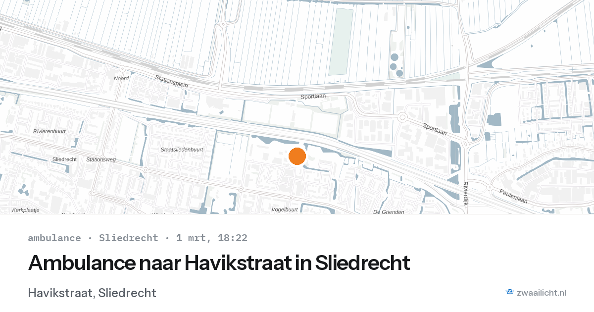 Ambulance naar Havikstraat in Sliedrecht — 1 mrt 2026