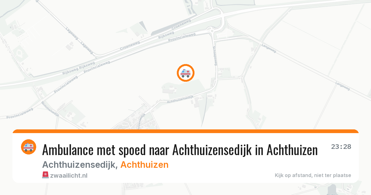 Ambulance met spoed naar Achthuizensedijk in Achthuizen — 28 mrt 2026