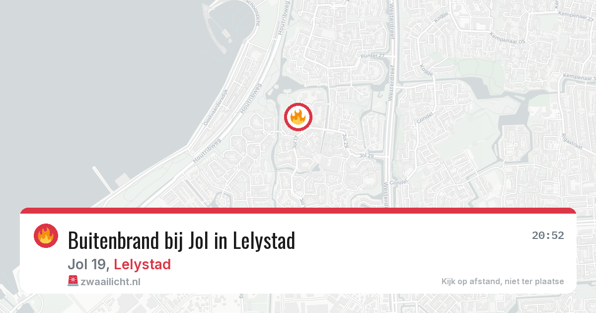 Buitenbrand bij Jol in Lelystad — 15 jun 2026