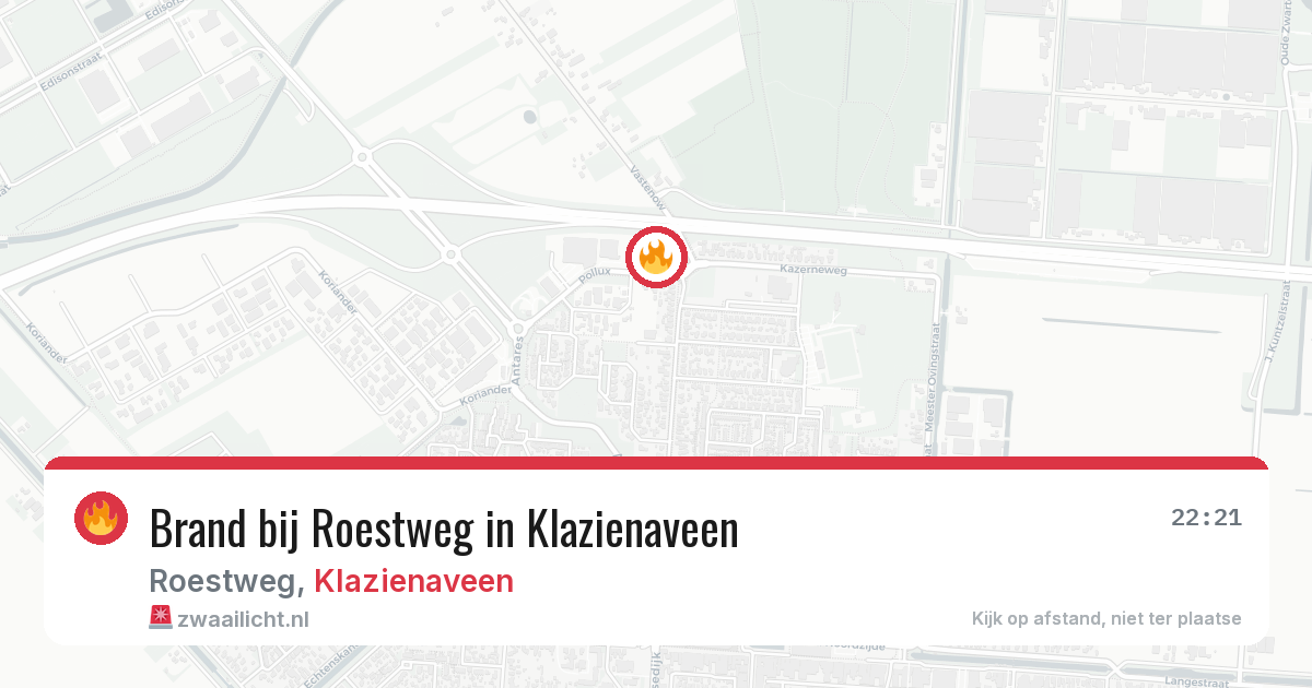 Brand bij Roestweg in Klazienaveen — 26 jun 2026