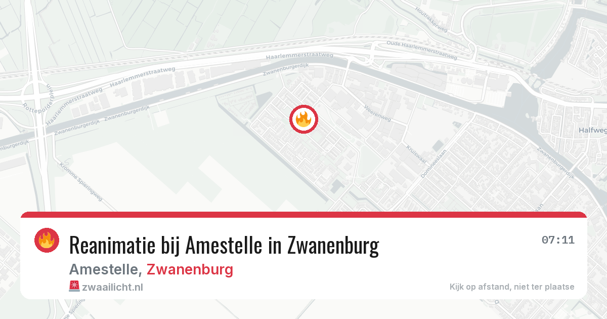 Reanimatie bij Amestelle in Zwanenburg — 5 jul 2026