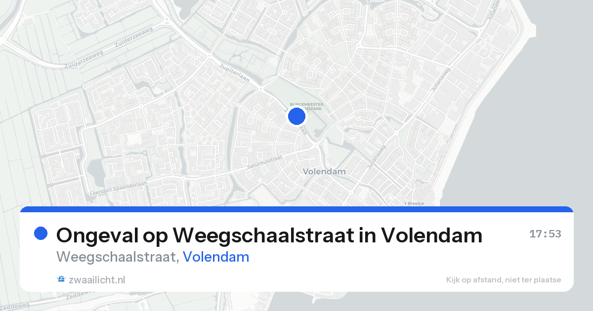 Ongeval op Weegschaalstraat in Volendam — 24 aug 2026