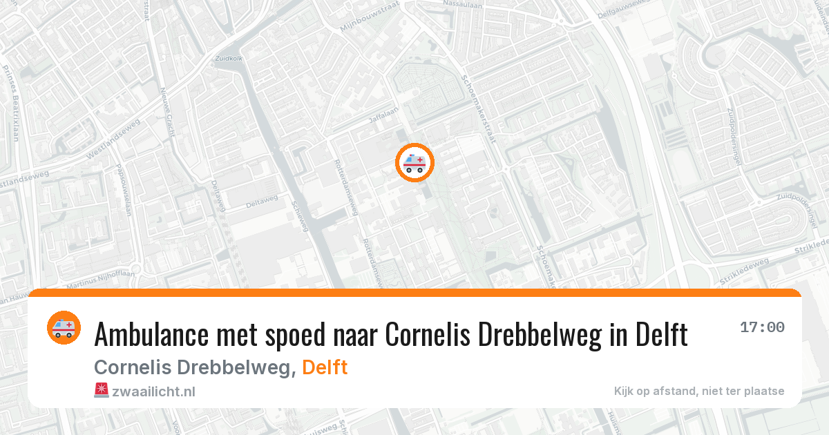 Ambulance met spoed naar Cornelis Drebbelweg in Delft — 16 mei 2026