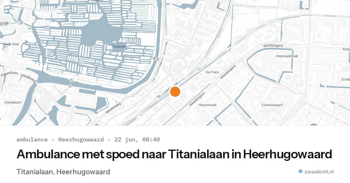 Ambulance met spoed naar Titanialaan in Heerhugowaard — 22 jun 2026