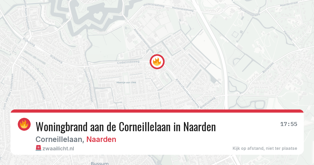 Woningbrand aan de Corneillelaan in Naarden — 5 aug 2026