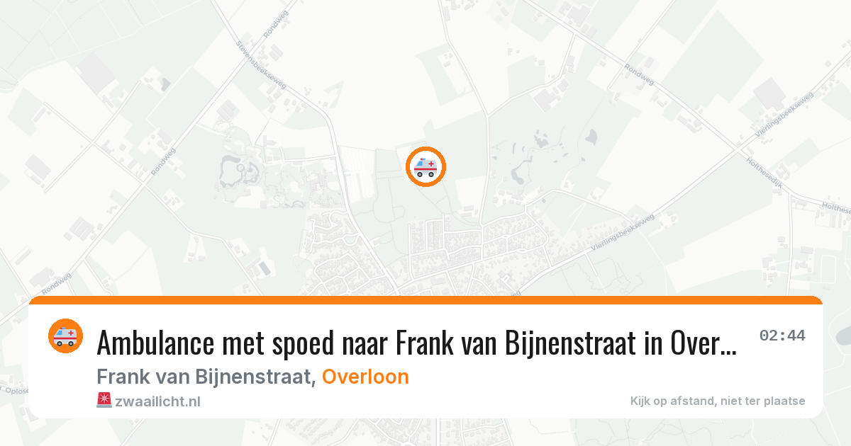 Ambulance met spoed naar Frank van Bijnenstraat in Overloon — 6 aug 2026