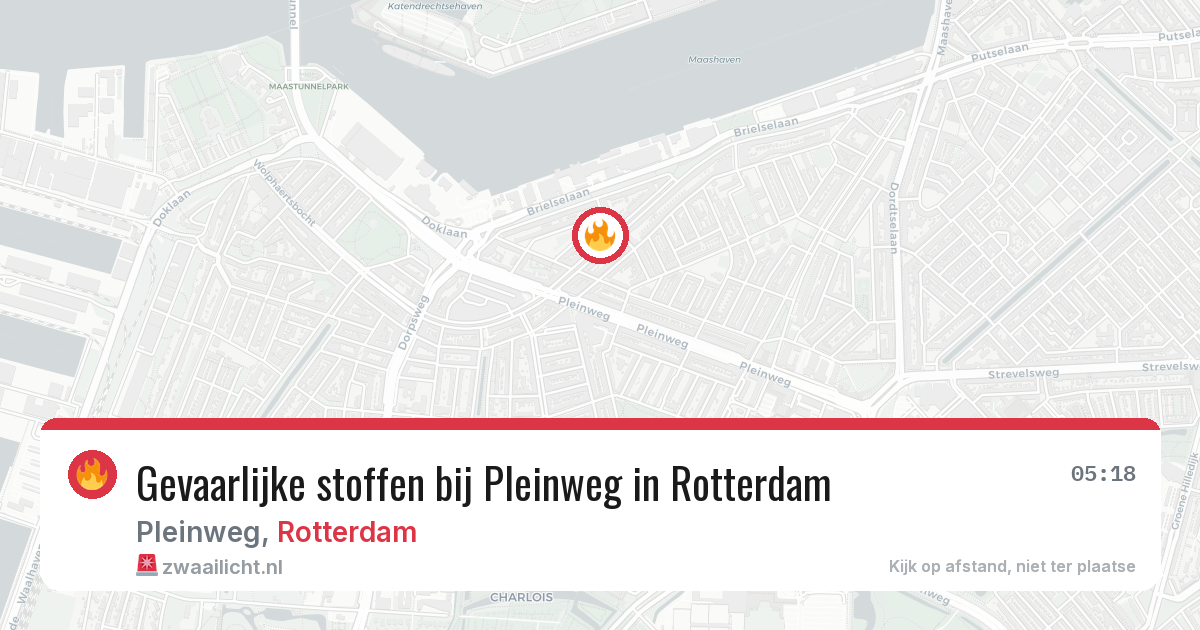 Gevaarlijke stoffen bij Pleinweg in Rotterdam — 25 mei 2026