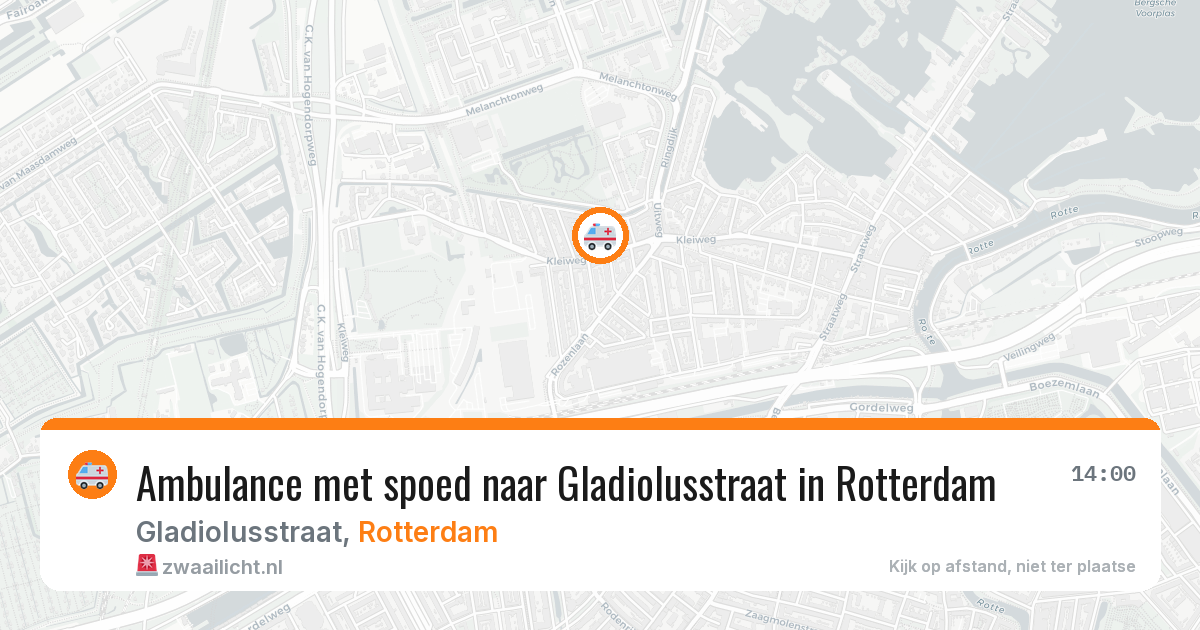 Ambulance met spoed naar Gladiolusstraat in Rotterdam — 20 mei 2026