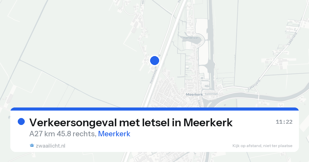Verkeersongeval met letsel in Meerkerk — 16 aug 2026